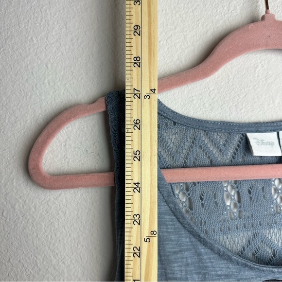 Disney The Little Mermaid Lace Glitter Tank Top Medium Sleeveless 7/9 Blue Ariel - Picture 8 of 9